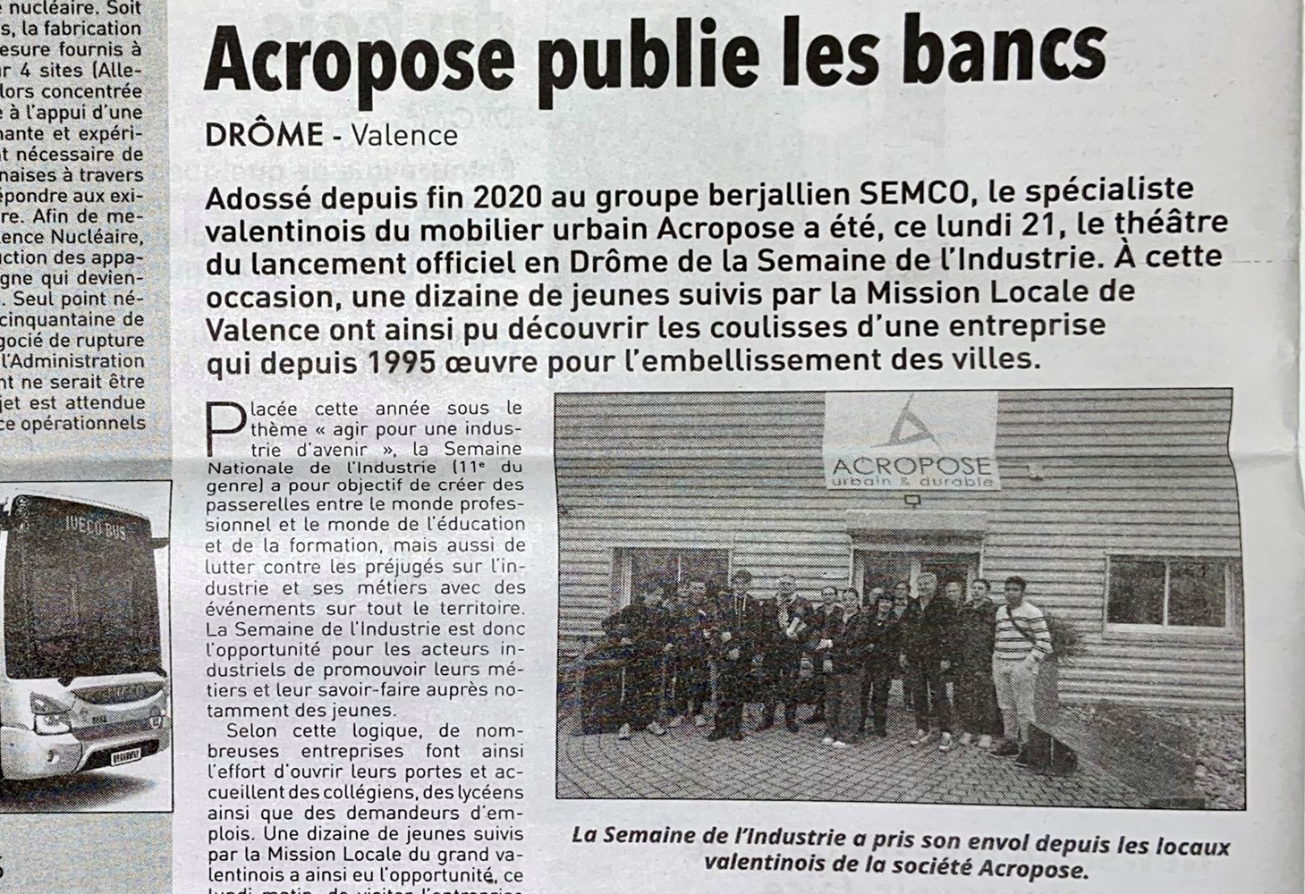 Accueil des jeunes de la MLATV sur le site Acropose